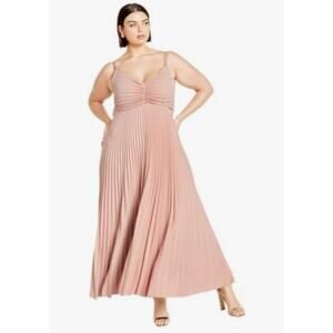 #5 MSRP: $220 Maxi Dress City Chic Ariana Pleated Maxi Dress-Vintage Rose